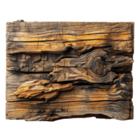 AI generated Textured Rough Wood on Transparent Background png