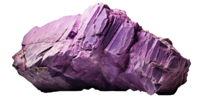 AI generated Heavy Purple Rock Isolated on Transparent png