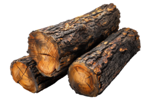 AI generated Rough Wooden Logs on Transparent Background png