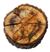 AI generated Textured Cross-Section of Rough Wood png