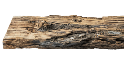 AI generated Textured Rough Wood Plank on Transparent png