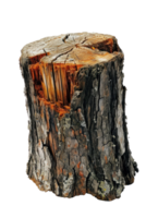 AI generated Textured Rough Wood Stump Isolated png