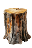 AI generated Textured Rough Wood Stump Isolated png