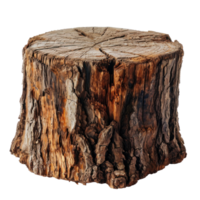AI generated Textured Rough Wood Stump Isolated png