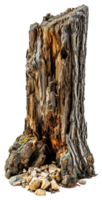 AI generated Textured Rough Wood with Stones png