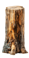 AI generated Textured Rough Wood Stump Isolated png