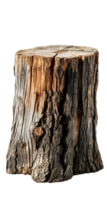 AI generated Textured Rough Wood Stump Isolated png