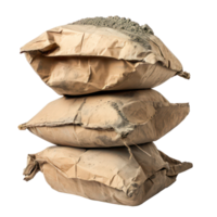 AI generated Stacked Cement Bags on Invisible Background png