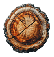 AI generated Cross-Section of Rough Hewn Wood png