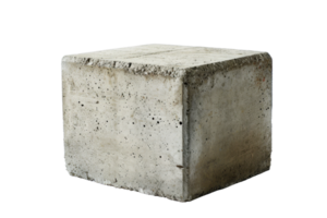 AI generated Solid Concrete Block on Transparent Background png