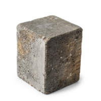 AI generated Single Concrete Block on Transparent Background png
