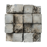 AI generated Top View of Concrete Blocks on Transparent png