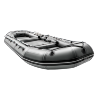 AI generated Gray Inflatable Boat on Transparent Background png