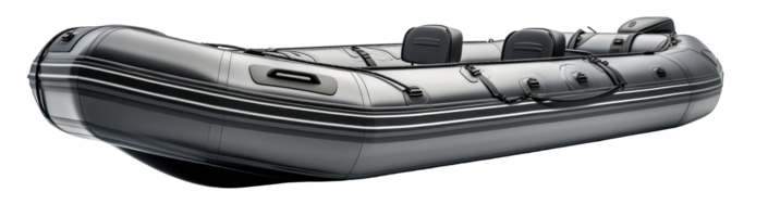 AI generated Gray Inflatable Boat on Transparent Background png