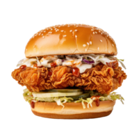 ai generado calle comida pollo hamburguesa en transparente png