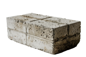 AI generated Isolated Concrete Block on Transparent Background png