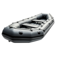 AI generated Gray Inflatable Boat on Transparent Background png