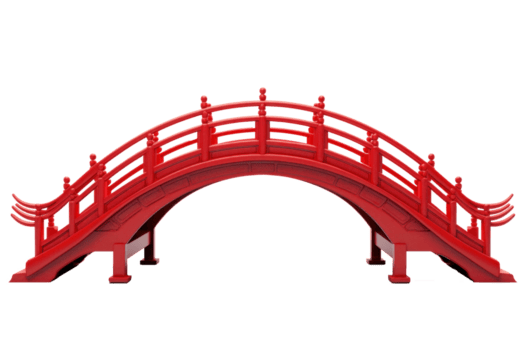 ai generato elegante rosso arco ponte, png file di isolato ritagliare oggetto su trasparente sfondo