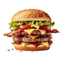 ai generato succoso Bacon hamburger strada cibo diletto png