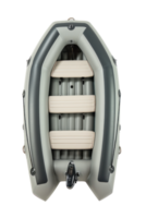 AI generated Top View of Gray Inflatable Boat on Transparent png