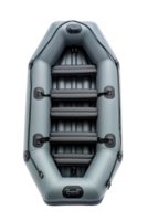 AI generated Top View of Gray Inflatable Boat on Transparent png