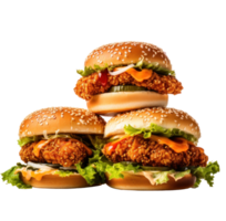 AI generated Crispy Chicken Burgers Street Food Delight png