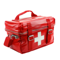 AI generated Red First Aid Bag on Transparent Background png