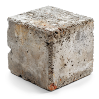 AI generated Single Concrete Block Isolated on Transparent png