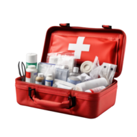 AI generated Comprehensive First Aid Kit Opened on Display png