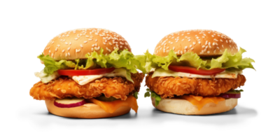 AI generated Juicy Chicken Burger Street Food png