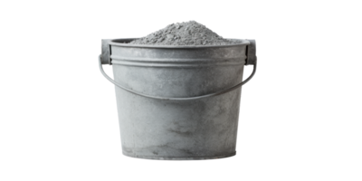 AI generated bucket of cement, png file of isolated cutout object on transparent background