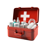 AI generated Essential First Aid Kit Open with Contents png