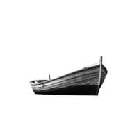 AI generated white wooden boat, png file of isolated cutout object on transparent background