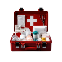 AI generated Comprehensive First Aid Kit Open on Surface png