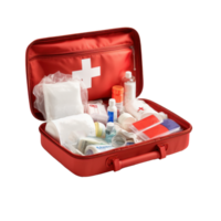 AI generated Compact First Aid Kit on Transparent Background png