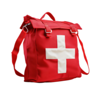 AI generated Red Emergency First Aid Kit Isolated png