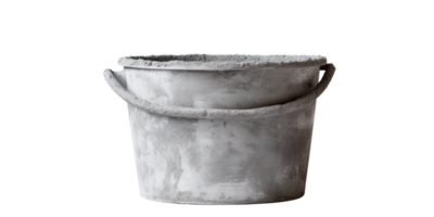 AI generated empty bucket after cement, png file of isolated cutout object on transparent background