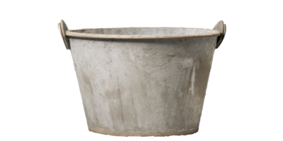 AI generated empty bucket after cement, png file of isolated cutout object on transparent background