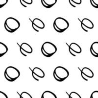 Seamless pattern with sketch round squiggle vector
