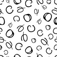 Seamless pattern with sketch round squiggle vector