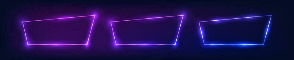 Neon frame with shining effects vector