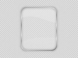 Glass plate in rounded vertical frame vector