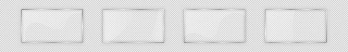 Glass plate in rectangular frame vector