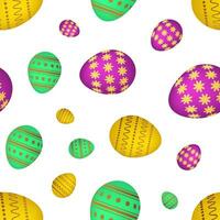 Seamless pattern with colorful Easter eggs. Vector illustration