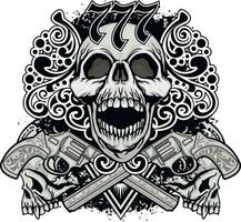Gothic sign with skull vector