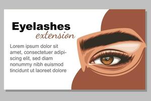 Colorful women's eyes with makeup. Eye makeup closeup.  Beauty Salon Social media design layout template. Beauty Salon Banner template. Hand-Drawn vector illustration female eyes set.