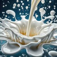 AI generated Beautiful art of the milk splash photo