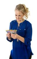 woman with money photo