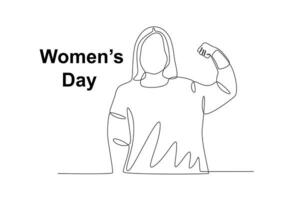 A woman makes a powerful pose vector