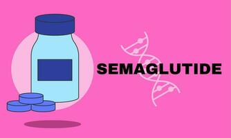 Semaglutide Ozempic injection control blood sugar levels vector